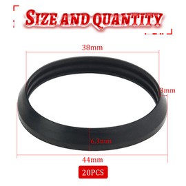 TOVOT 20PCS Waste Pipe Sealing Washers 38MM Rubber Sealing Rings Cone Washers for Plumbing (38 x 44 x 6mm)
