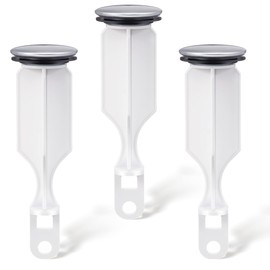 Enhon 2 Hole Pop Up Stoppers, Chrome Bathroom Sink Stopper fits Most Pop Up Drain Design, 4-1/2 Inch Tall, 1-3/8 Inch Cap Diameter, with Gasket Seal, Compatible with PF WaterWorks PF0240 (3 Pack)
