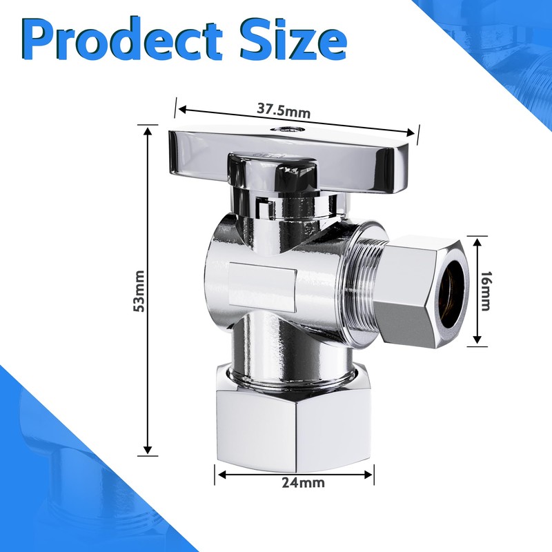 VINTEX 2 Pack Complete Toilet Set Valve，1/2 in. NOM Inlet