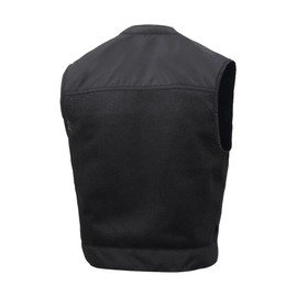 First Mfg Co - Lowrider - Men Moto Mesh Riding Vest - Shorter Fit, Conceal Carry Pockets, Cordura & Moto Mesh, 1" Collar, Hidden Zipper