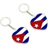 JAVD Llavero cubano con bandera de Cuba, paquete de 2,