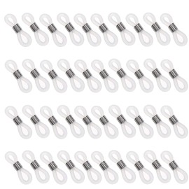 100Pcs Rubber Ends Retainer Connector Holder for Eyeglass Chain/Holder Necklace Chain, White