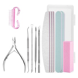 Kit de Manicura 13 Piezas, Set Profesional con Limas y Pulidor, Herramientas Multifuncionales para Uñas, con Caja de Almacenamiento Transparente, Ideal para Salón y Uso en Casa