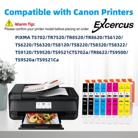 EXCERCUS 8 Pack CLI-281Ink Cartridge Replacement for Canon CLI-281XXL Use for Canon TR8520 TS9120 PIXMA TS6320 TR7520 TS8120 TS8320 (2Black, 2Cyan, 2Magenta, 2Yellow)