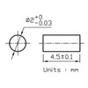 Quarton RL24 Laser Diode Rod Lens Ø2x4.5mm, 10 PCS