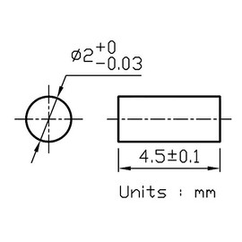 Quarton RL24 Laser Diode Rod Lens Ø2x4.5mm, 10 PCS