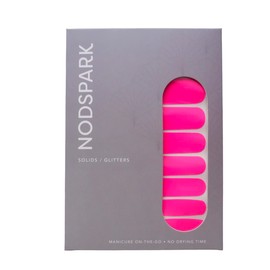 Nodspark Neon Pink Nail Polish Wraps Manicure | Contains 16 Solid Colour Nail Wraps (8 Different Sizes) | Affordable | Quick and Easy to use | 15 Minute Application | Lasts up to 2 Weeks