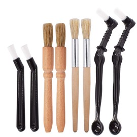 Coffee Brush Set Professional Espresso Brush Kit Include Wooden Coffee Grinder Machine Cleaning Brush and Nylon Espresso Brush for Coffee Machine Group Head (8)