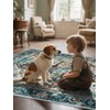 Mueinxiei 8x10 Area Rugs for Living Room, Non-Slip Foldable Washable