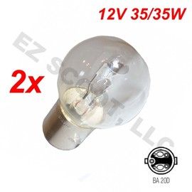 2X BILUX Xenon Headlight Bulb GY6 Scooter Moped ATV 12V 35/35W BA20d May FIT Some TAOTAO JONWAY JMSTAR ZNEN BMS JCL Tank Baja ROKETA SYM KYMCO Wolf Yamaha TNG Schwinn