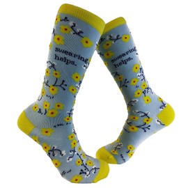 Calzado de flores sarcásticas con texto en inglés, Azul, Womens (5-10)