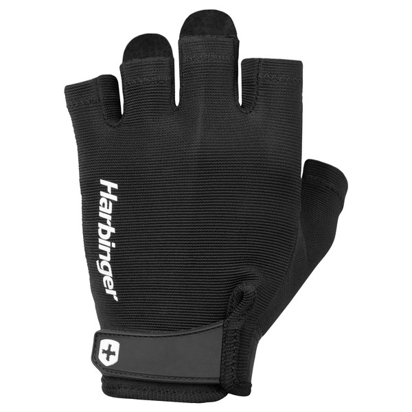 Harbinger Power Gloves 2.0 for Weightlifting, Training, Fitness, and Gym Workouts - Unisex Black Large