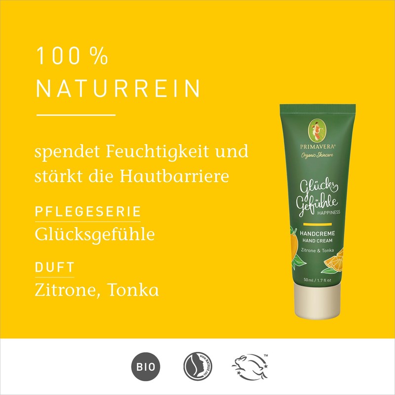PRIMAVERA Happiness Hand Cream 50 ml - Natural Cosmetics -