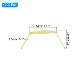 PATIKIL 12x14mm Copper Chandelier Connector Pins, 200Pcs Chandelier Crystal Clips for Fastening Crystals Parts, Chandelier Replacements, Gold