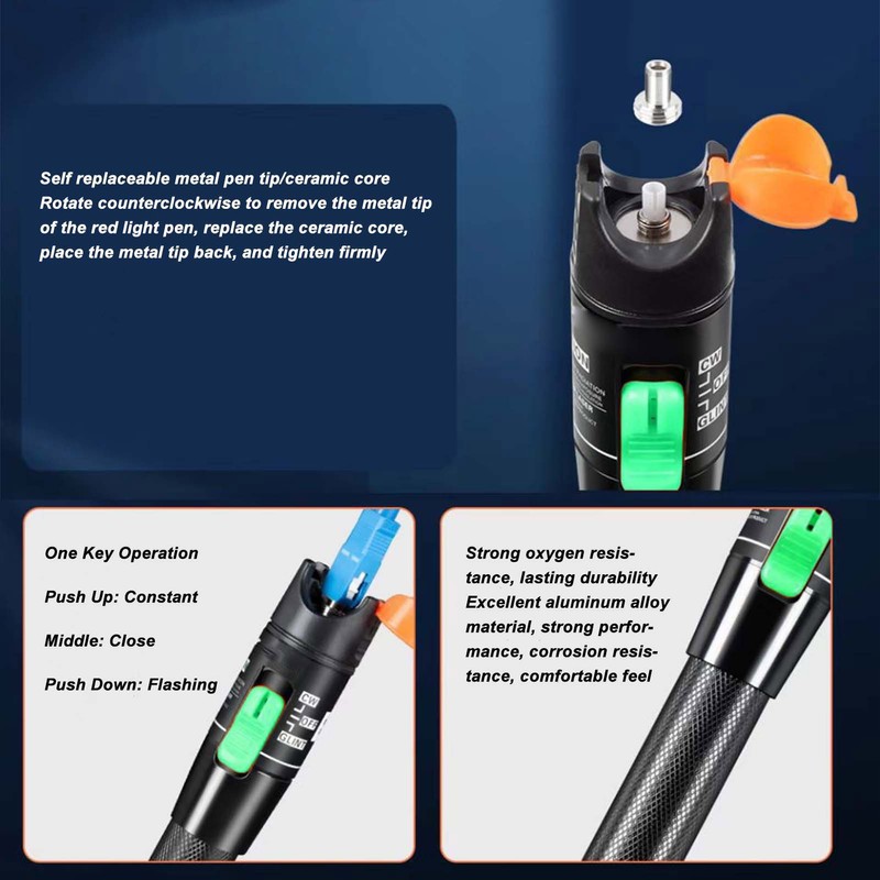 Visual Fault Locator 30MW 630nm To 670nm 2.5mm Interface Aluminum