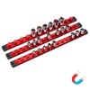 ALOANES Magnetic Socket Organizer Set, 3-Piece Heavy Duty Aluminum Socket