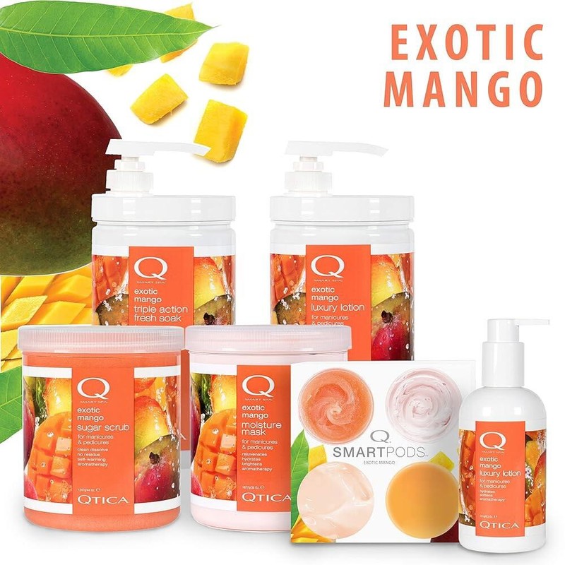 Qtica 스마트 스파 슈가 스크럽(엑소틱 망고, 7온스) Qtica Smart Spa