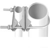 Double Antenna Mast Clamp Heavy Duty V-Jaw Bracket with U