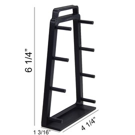 Black Knife Display Stand Rack Holder Organizer For 4 Medium To Large Pocket Or Fixed Blade Knives - Holds Four Blades - Wall Mount Or Sit On Flat Surface