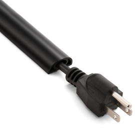 7ft Cord Cover Floor for Extension Cords, Floor Cable Cover Wire Cover to Protect Cables & Prevent Tripping, Soft PVC Cord Hider Floor Cord Protector, Internal Channel Diameter: 0.39", Black