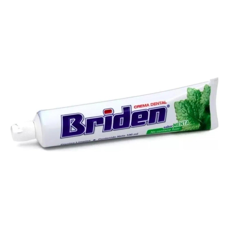 Crema Dental Briden Sin Flúor Sabor Menta 100 Ml