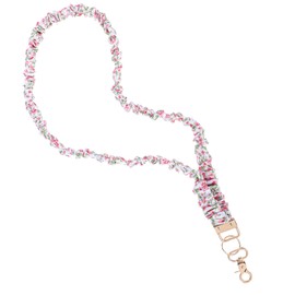 DOPENSPI Stretchy Scrunchie Lanyard, Retractable Scrunchie Lanyards for Teacher Stretchy Scrunchi Lanyard Neck Keychain Stretch Lanyards for Women