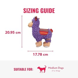 KONG Peluche Llama Mediana con Chirrido, Mediano, Morado