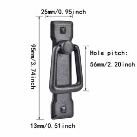 glrovazas Farmhouse Cabinet Pulls 2Pcs - Cabinet Handles Drawer Pulls with Backplate, Antique Iron Black for Kitchen Cabinets, Dresser Drawers (Ancient Iron Black)