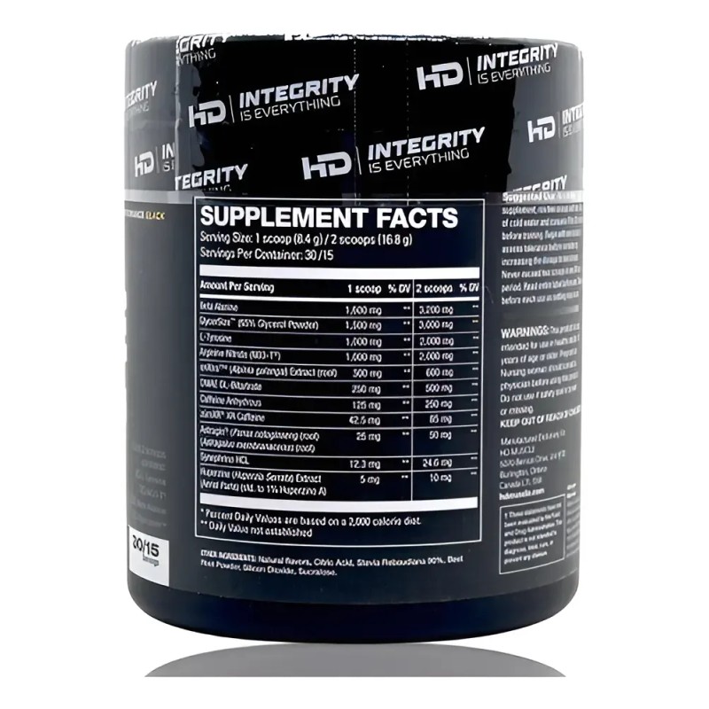 Preentreno Pre Hd Black Fresa Mango 30 Serv Hd Muscle