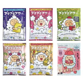 Kenbiyakuyu Bukubuku Hour 6-Pack Set Bath Additive 40g×6 Types Foam Bath Children Moisturizing Domestically Manufactured Gift Present Assortment Foam 6 Bags