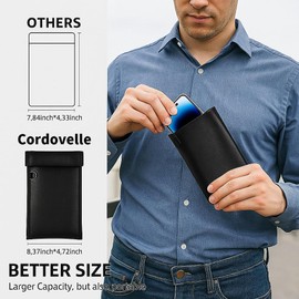 Cordovelle Faraday Bag Signal Blocker Bags 2-Pack - Military-Grade RFID Shielding Pouch for Phone/Key/Card, Anti-Tracking,Premium Faraday Cage Design (4.92''x10.55'') (Black)
