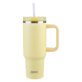 Oasis Stainless Steel Double Wall Insulated 'Commuter' Travel Tumbler 1.2 Litre - Daffodil