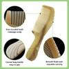 EQLEF Horn Comb with Handle, Long Handheld Comb, Anti-Static Fine