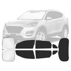 Car Window Shades for Hyundai Tucson 2016-2021 Accessories - Full Set 8PCS Side Window Sunshades with Memory Frame & Blackout Fabric, Privacy UV Shield for Camping/Travel