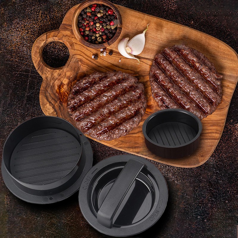 GLDFYYDS Cast Iron Burger Press Set, Compact Meat Press with