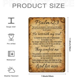 Ostapt The Lord Is My Shepherd Scripture Bible Verse Christian Bible Quotes Retro Vintage Metal Plaque Funny Garden Poster For Home Living Room Bedroom Office outdoor Wall Decor 8x12 Inch