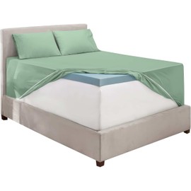 Hearth & Harbor Extra Deep Pocket Queen Sheets Set - 4 Piece Hotel Luxury Bed Sheets Set Fits Up to 24" Mattress - Ultra Soft Luxury Bed Sheet Set - Soft & Breathable, Sage Green