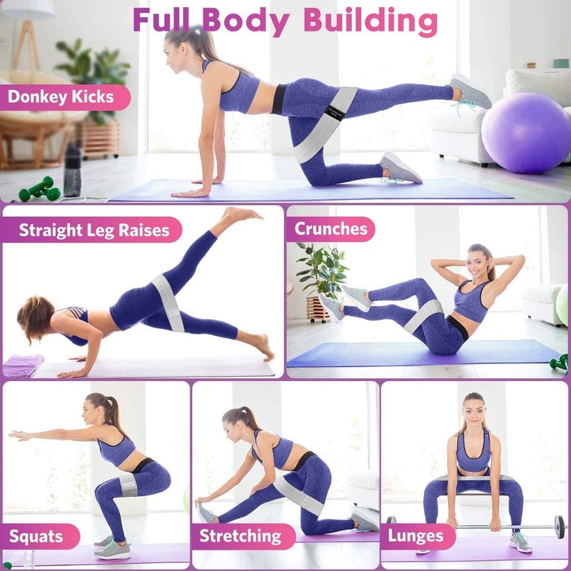 Resistance Bands for Legs and Butt, JR INTL Fabric Workout