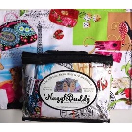 'NUGGLEBUDDY Microwaveable Moist Heat & Aromatherapy Organic Rice Pack. "Paris" Fabric with LAVENDER & LEMONGRASS Aromatherapy.