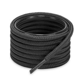 Shoemate Solid Color Round Shoe Laces for Sneakers, Boots and Athletic Shoes, Shoe Strings, Dark Gray, 48"(122cm) 17-ShenHui ROD-122-17