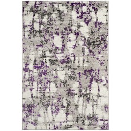 SAFAVIEH Skyler Collection SKY193R Modern Abstract Non-Shedding Living Room Bedroom Accent Area Rug, 4' x 6', Grey / Purple