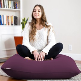 Yogibo Mini Bean Bag, Small Beanbag Chair for Kids, Teens and Adults, Great for Meditation and Sitting, Fibead Filling Conforms to Body, Washable, Removable Cover, Purple