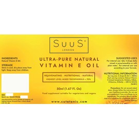 SuuS Natural Vitamin E Oil 50ml 100% Pure