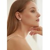 LILIE&WHITE Women's Gold Hoop Earrings with Pearl Detail - Elegant
