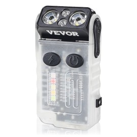 VEVOR Rechargeable Keychain Flashlight, Mini LED Flashlight with 13 Lighting Modes, Portable Pocket Flashlight with Clip, Magnetic Tail & 180° Rotating Head for Everyday Carry, Camping, Emergencies