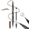 Eyebrow Pencils for Women 2-in-1 Dual-Ended, Microblading Eyebrow Pen 4-Fork-Tip & Precise Brush-Tip, Brow Pen Long-Lasting Waterproof & Smudge-Proof Natural Hair Like Brows (Dark Brown)