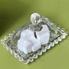 Beaded Glass Butter Dish wiht Lid, Classic Covered 2-Piece ,Clear