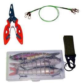Abziyat Fishing Lure Swimbait Crankbait Trout Bass Catfish Muskie Bait Fishing Accessories Fishhook Hunting (Herring-5.5''-3PCS-Set A)