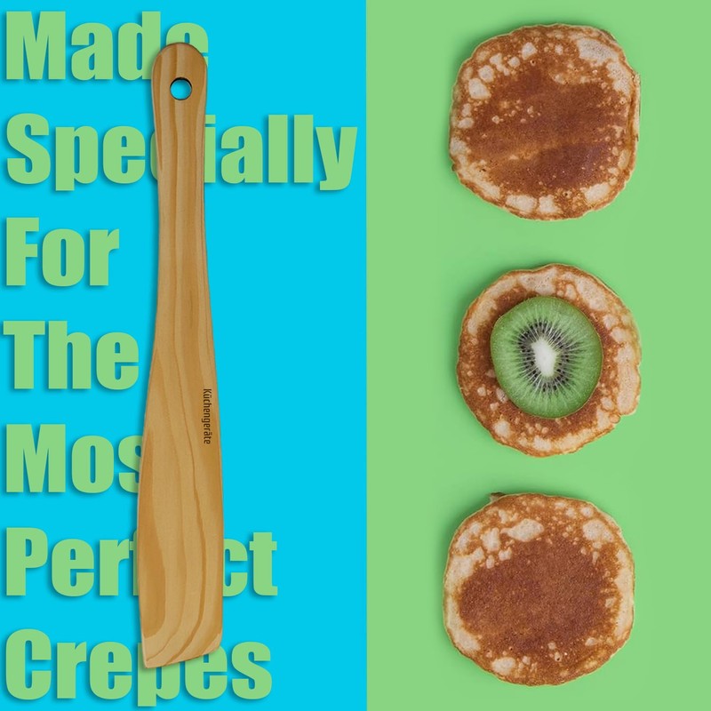 Kuchengerate 3.5 inc Crepe Spreader and 12 inc Wooden Spatula