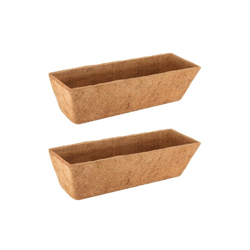 VOXOR 2PCS 24 Inch Trough Coco Coir Liners, Pre-Formed Natural